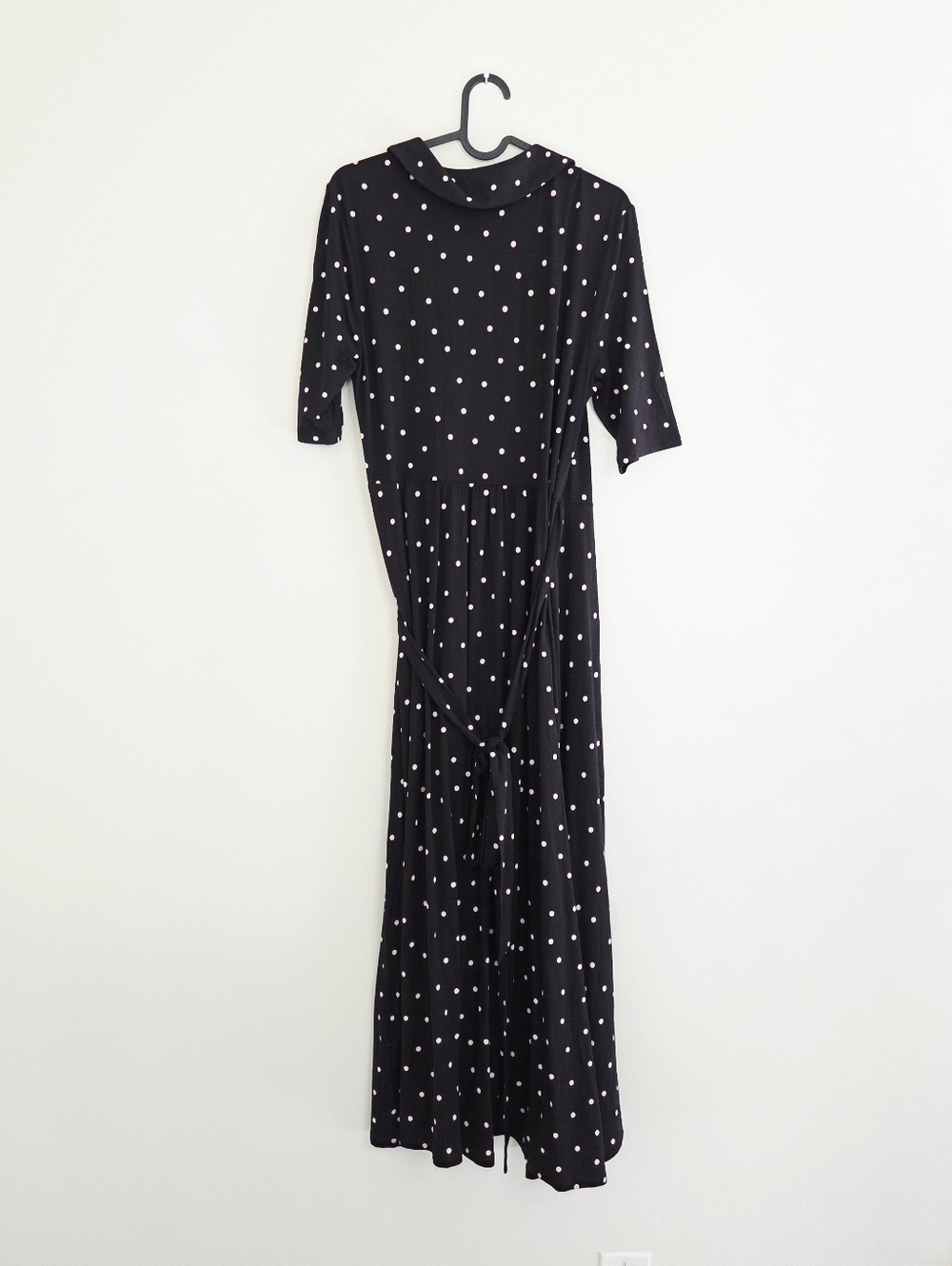 Boden Lavinia Jersey Wrap Midi Dress Black Polka Dot Size 10 - Picture 6 of 7